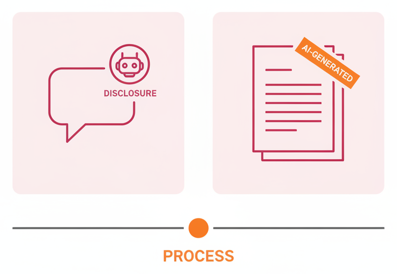 Infographie : AI Act : deux obligations de transparence depuis le 2 août